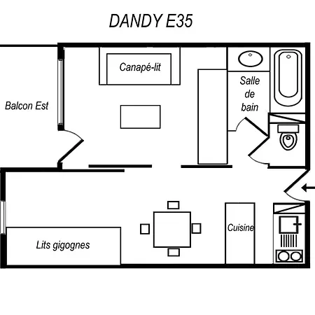 Lejlighed Dandy - Divisible Skis Aux Pieds Mae-7418